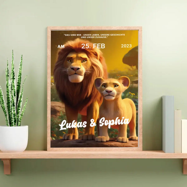 Löwen Paar Poster