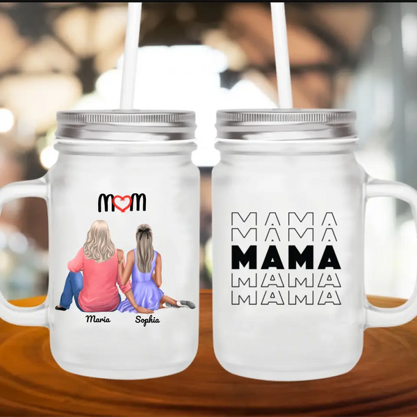 Mutter und Tochter Trinkglas