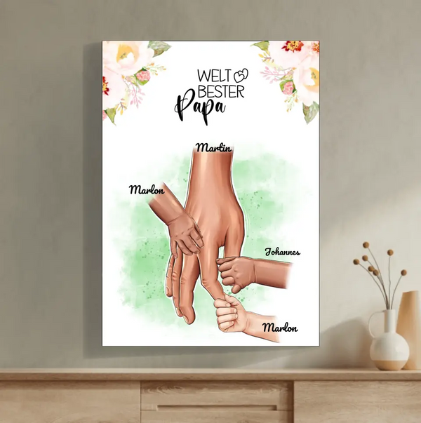 Papa Kinder Hände (1 - 3) Poster